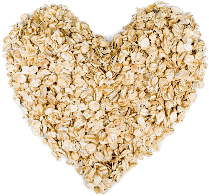 Heap of Oat Flakes in a Shape of Heart Shot from above