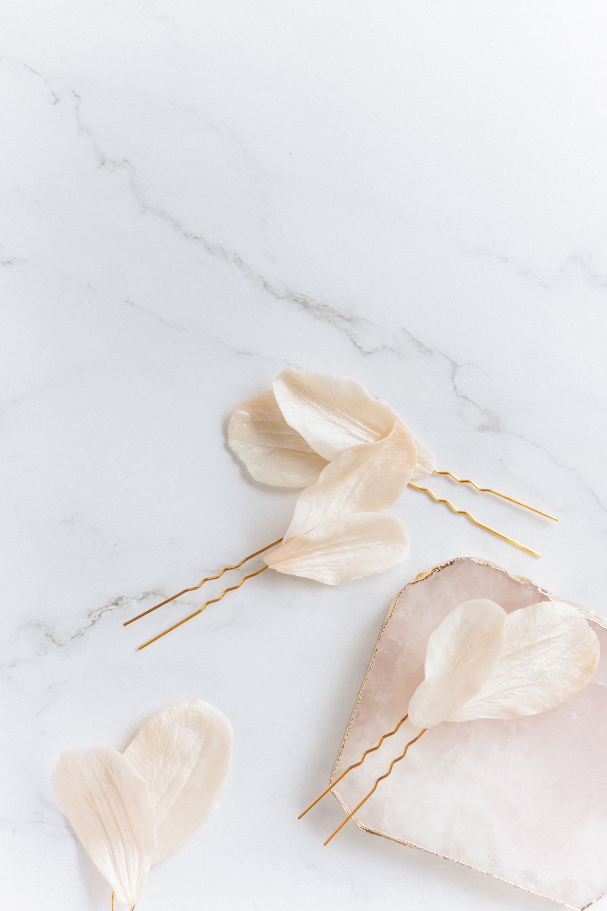 Elegant Hairpins on a Marble Surface 